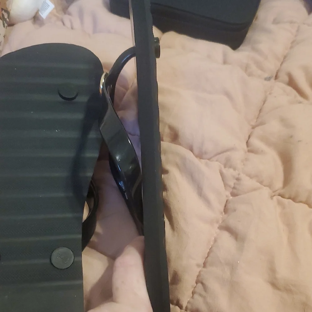 Coach Black Sandals with Gold Accents - Picture 6 of 11